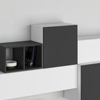 Parete attrezzata 260cm colore bianco e antracite Tromen