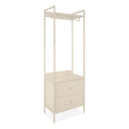 Mobile ingresso con appendiabiti, ripiano superiore e 2 cassetti colore beige Dhaka41A