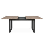 Ausziehbarer Tisch 160x90 cm mit Holzplatte und anthrazitfarbenen Beinen - Austin
