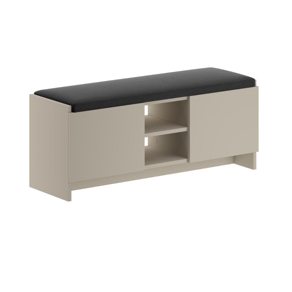 Panca scarpiera con cuscino e 2 ante colore sandstone Zulla