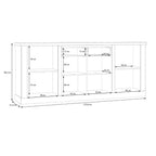Madia 4 ante e 2 cassetti 213 cm nero cabezone con top rovere riviera Flux