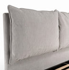 Letto matrimoniale con contenitore in tessuto grigio chiaro Vogue