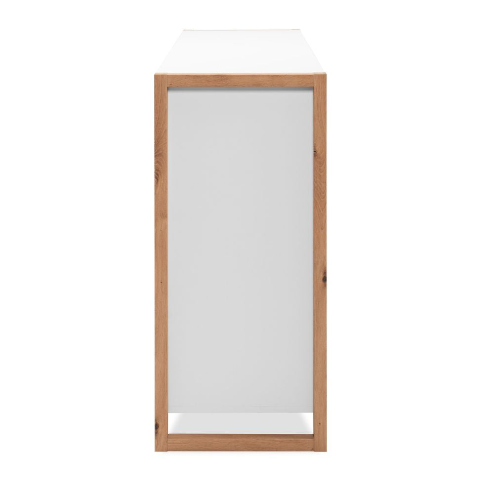 BUFFET NEW DENVER 2 AVEC 3 TIROIRS ET 2 PORTES BATTANTES BLANC ET CHÊNE (003989)