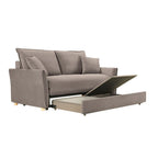 Divano letto 3 posti tessuto tortora 176x93x97H Cassie
