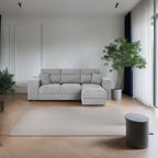 Divano con penisola reversibile e funzione letto e pouf colore grigio chiaro 266 cm - Lilo