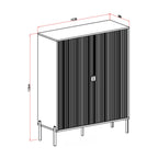 Hocher Schrank mit 2 Türen und geriffelten Fronten in Kaschmir matt 103,6x129,4H cm - Lotus
