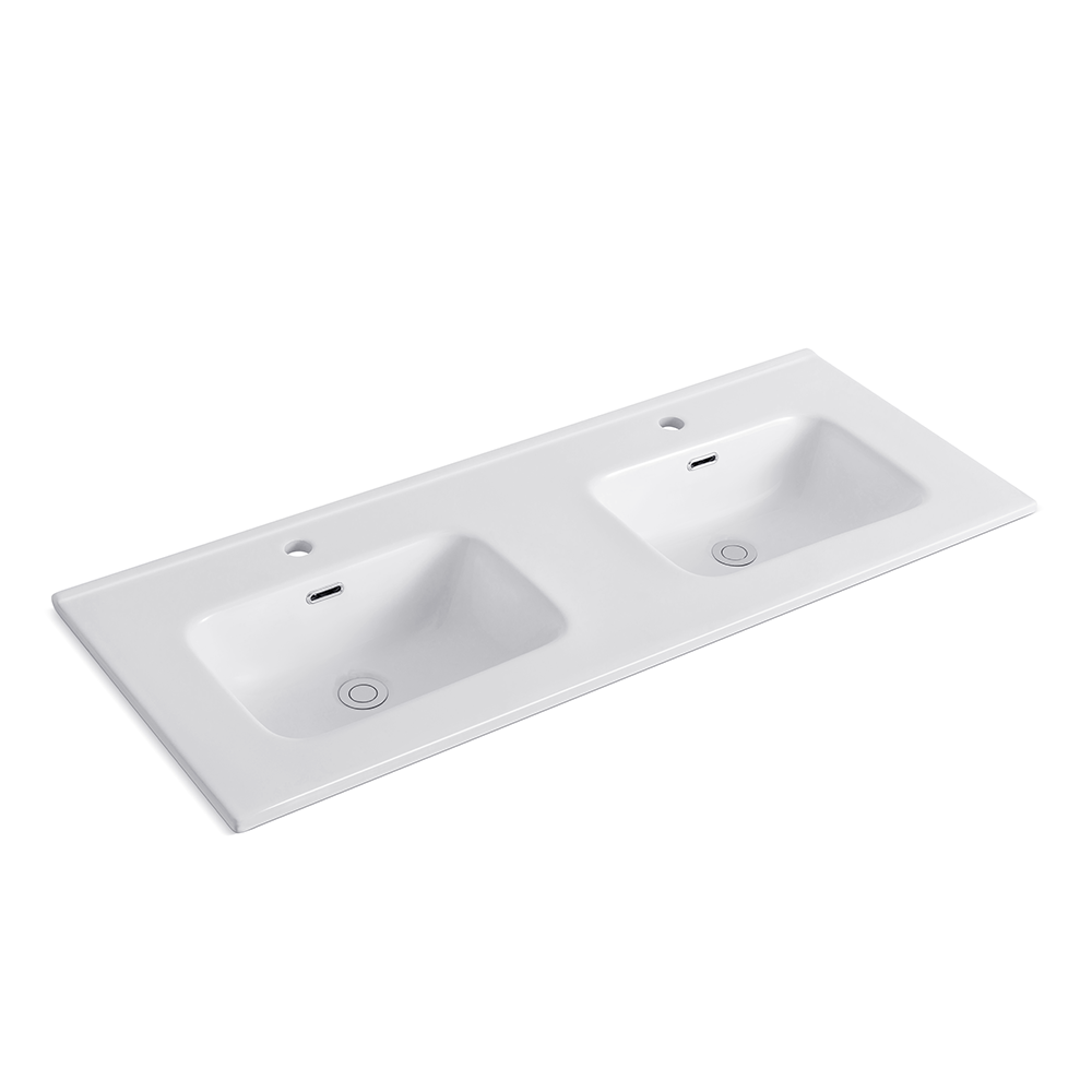 Lavabo consolle da appoggio 141x46 cm in ceramica bianco lucido LAV9140DS