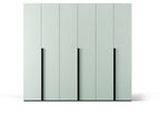 Armadio 6 ante battenti bianco portland e maniglie nero opaco 276x250H cm - Coco