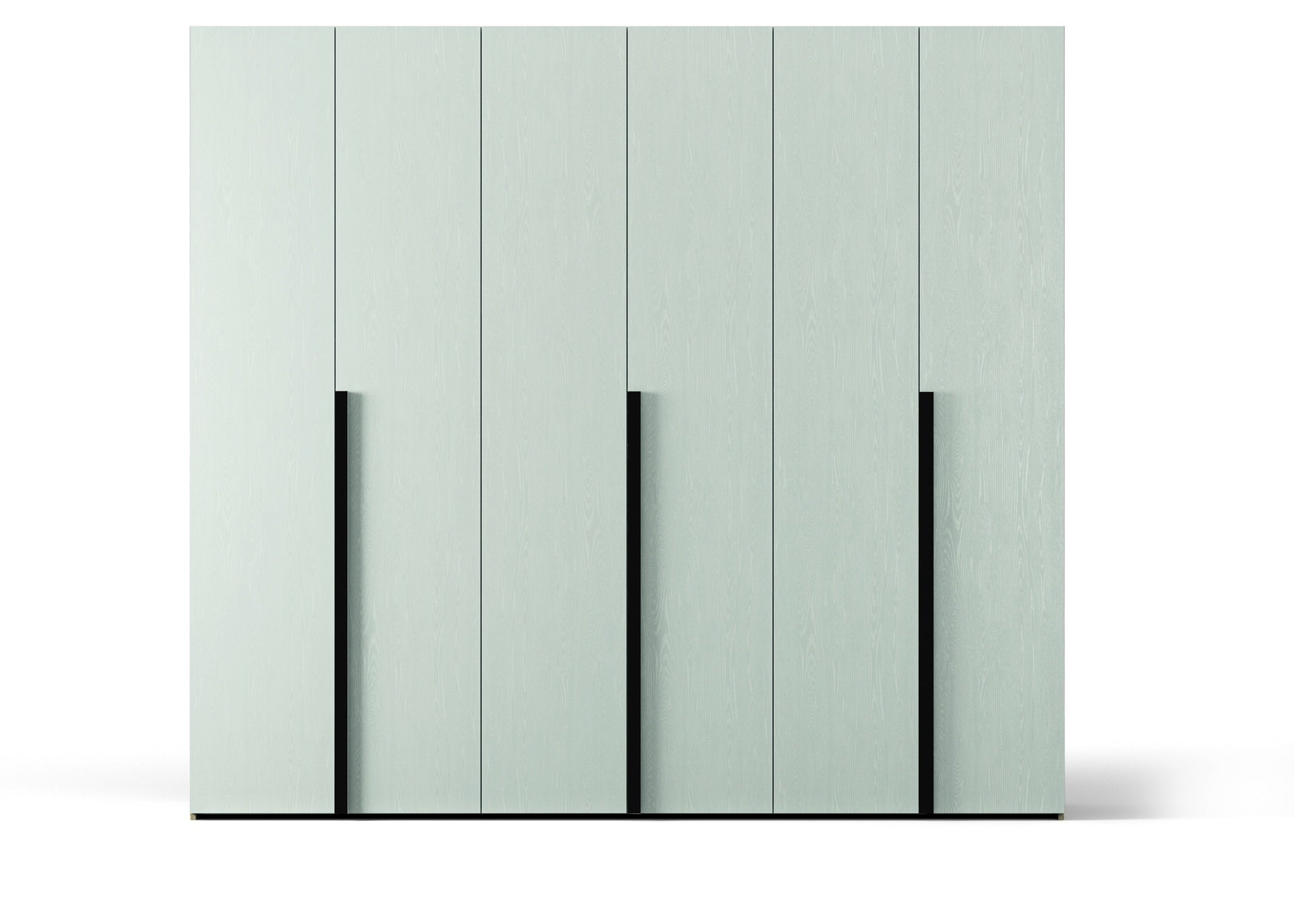 Armadio 6 ante battenti bianco portland e maniglie nero opaco 276x250H cm - Coco