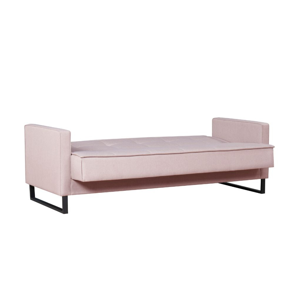Divano letto con contenitore 3 posti in vellutino colore rosa antico - Legen