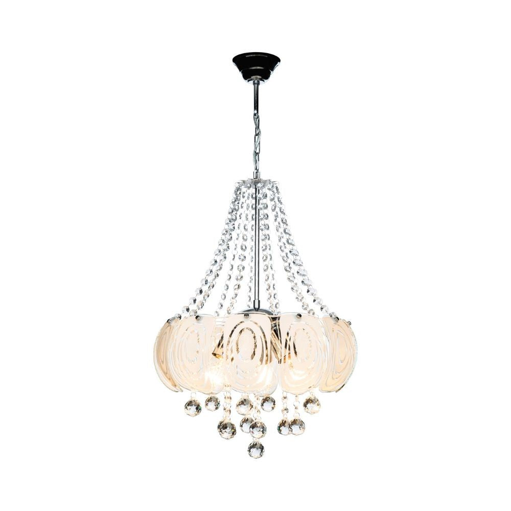 Lampada da soffitto 50 cm argento vetro decorato e pietre effetto cristallo
