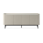 Kommode 4-türig mit Rilleneffekt cremefarben 200x40x80H Willa18924