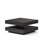 Tavolino da salotto con doppio piano quadrato girevole antracite 67x67 cm Monolith