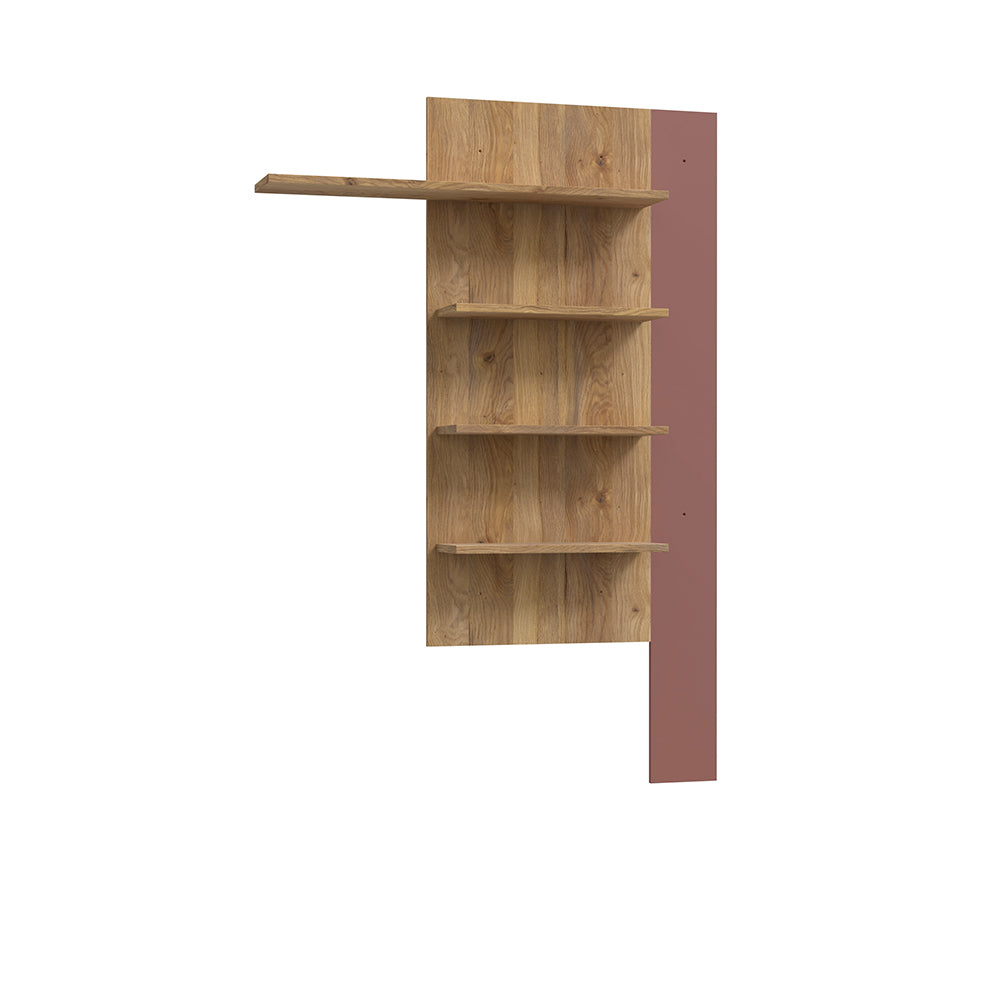 Parete attrezzata con porta Tv e libreria rovere e terracotta Core Piccolo