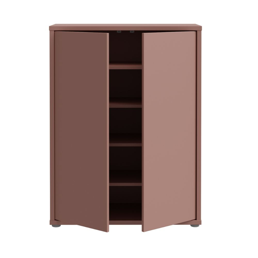 Meuble multi-usage 2 portes couleur terre cuite 74.5x35x99 Medea