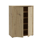 Meuble polyvalent 2 portes couleur chêne 74,5x35x99 Medea