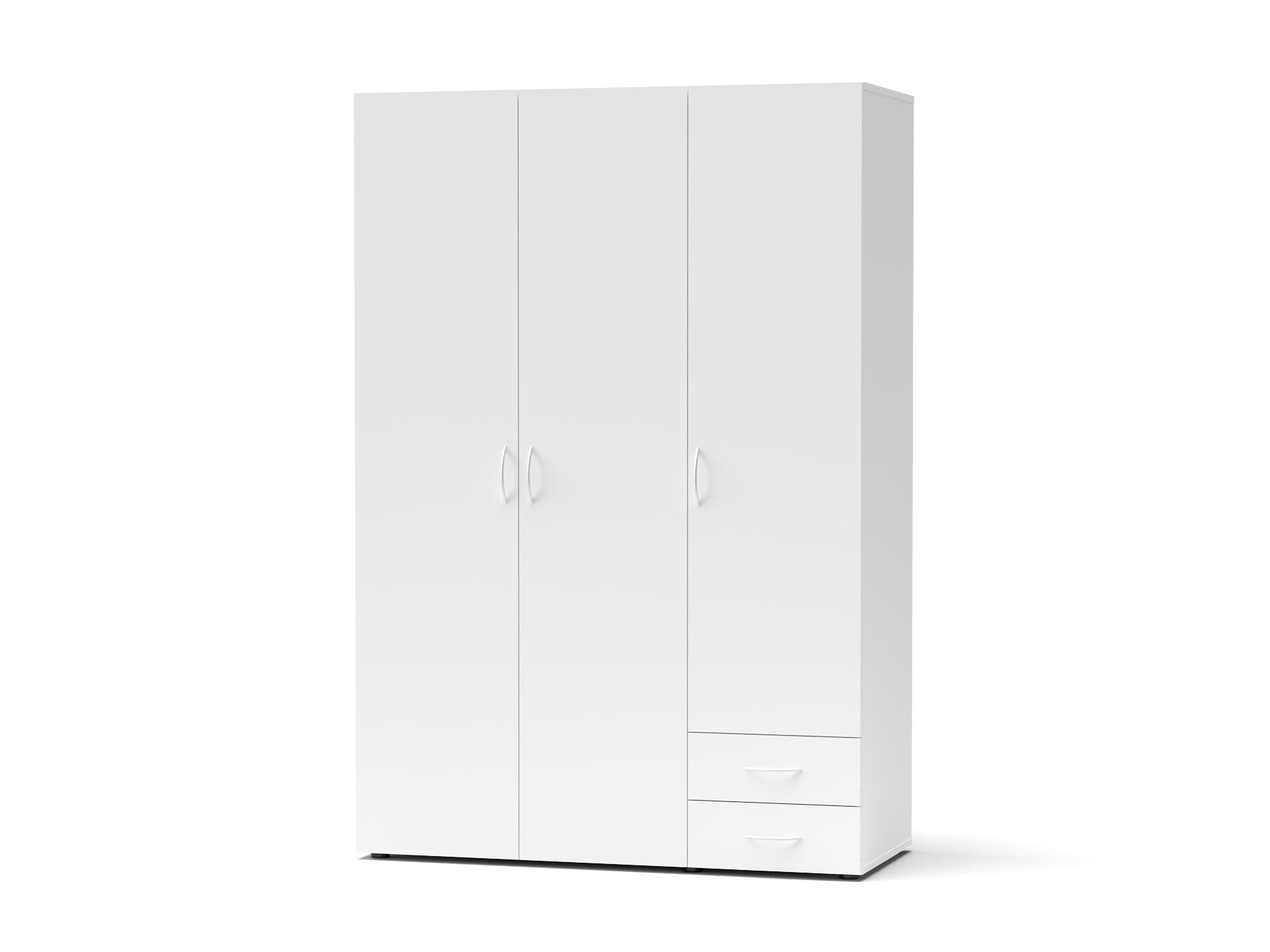 Armadio con 3 ante e 2 cassetti colore bianco 120x177Hcm - Seba 3