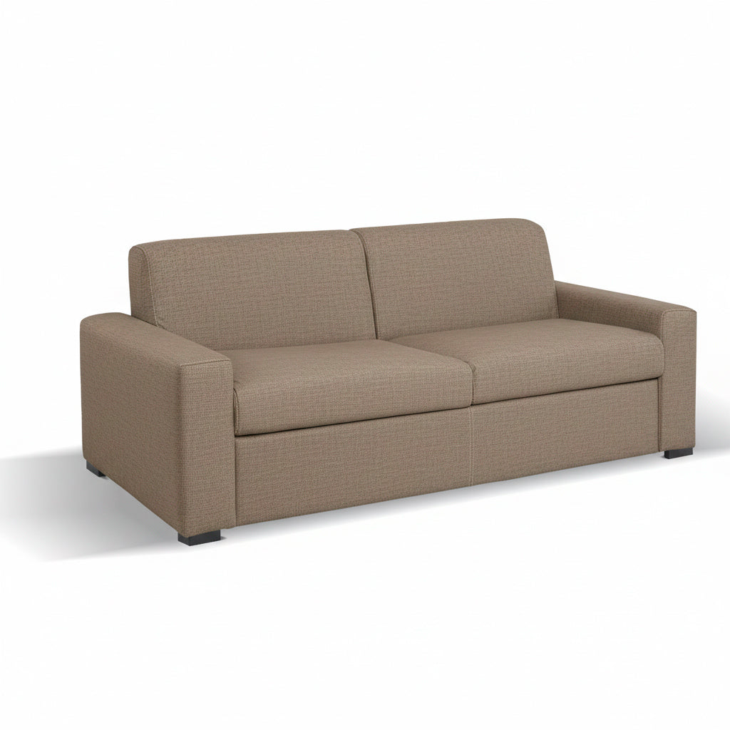 Divano letto 3 posti tessuto Queens colore camel 200x98x86h Flash