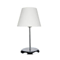 Lampada da tavolo in metallo e paralume tessuto Elva