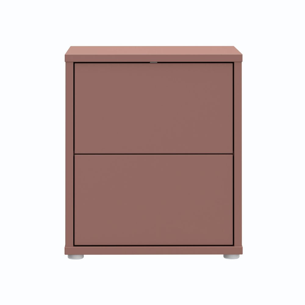 Comodino 2 cassetti colore terracotta 50x41.5x57.5H Medea