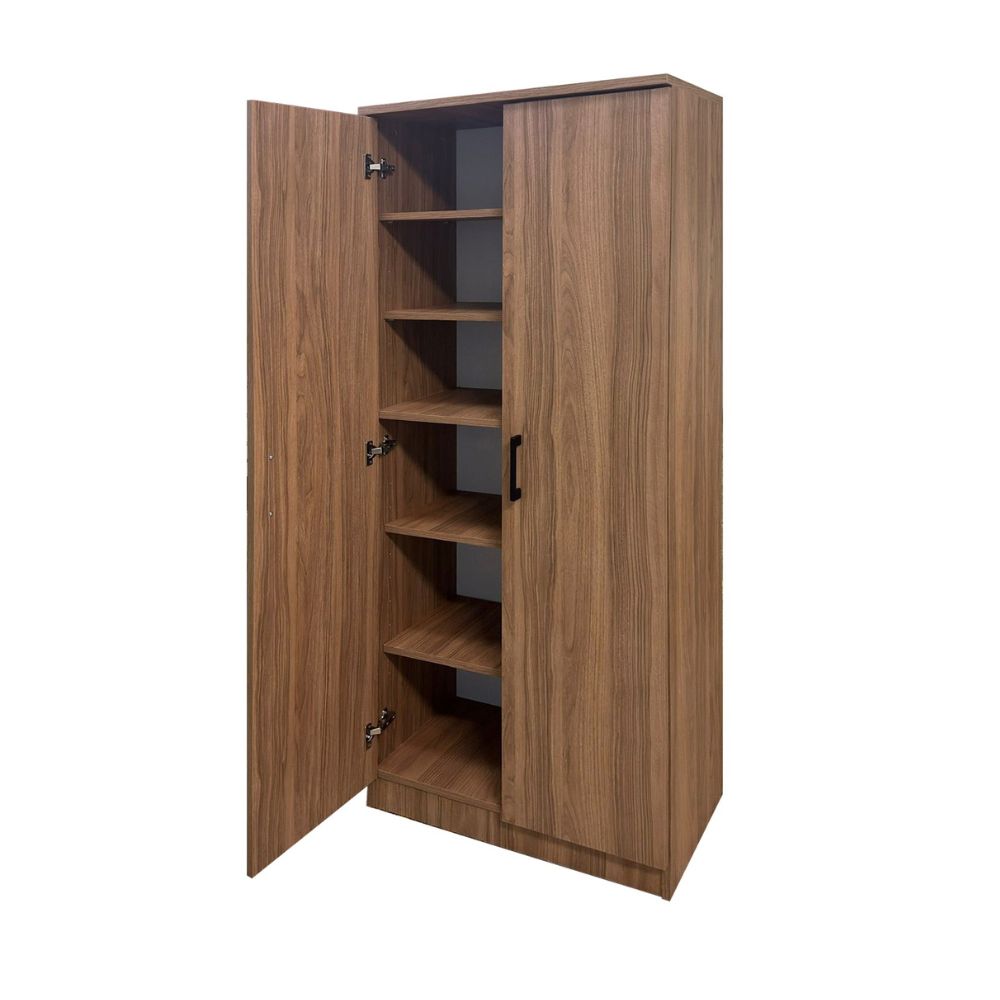 Armadio scarpiera con 2 ante e 5 ripiani colore noce 71x182H cm - Gabriella
