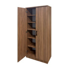 Armadio scarpiera con 2 ante e 5 ripiani colore noce 71x182H cm - Gabriella