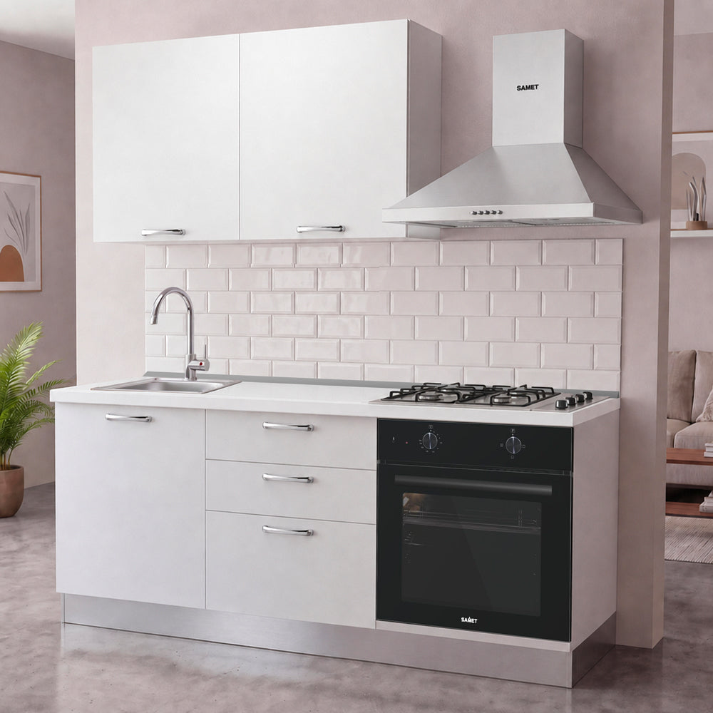Cucina completa con elettrodomestici colore bianco Astinew180 Industrie Valentini