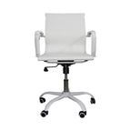 Poltrona ufficio con schienale ergonomico e ruote colore bianco H91 Nuvia