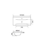 Lavabo consolle d'appoggio in ceramica bianco 101x46.5x18H PLAT840-100