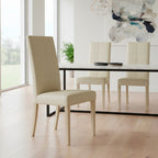 Set 2 sedie da salotto in similpelle color beige - Giada