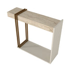 CONSOLE DESCA COULEUR CACHEMIRE ET PLATEAU TRAVERTIN