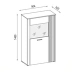 Vetrina con anta a listelli verticali cashmere e rovere evoque 90x42x146H Frezo06