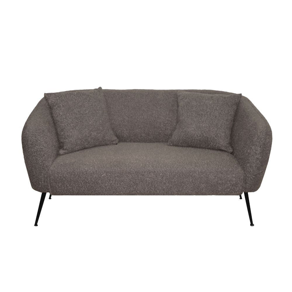 Divano 2 posti in tessuto grigio mouse con piedi neri 141x70x74H Nuvia