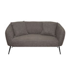 Divano 2 posti in tessuto grigio mouse con piedi neri 141x70x74H Nuvia