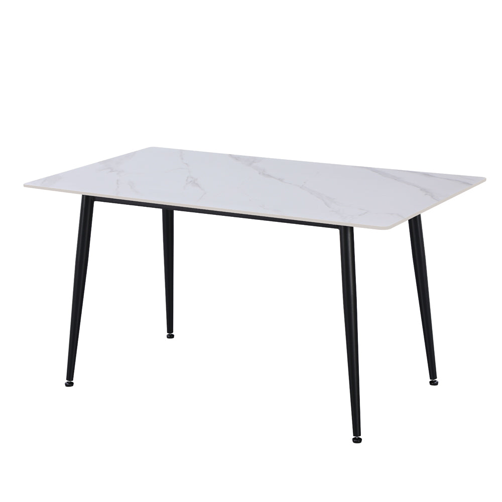 TISCH KILO 160*90 PLATTE AUS WEISSER KERAMIK UND SCHWARZE BEINE