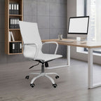 Poltrona ufficio con schienale ergonomico e ruote colore bianco H105 Nuvia