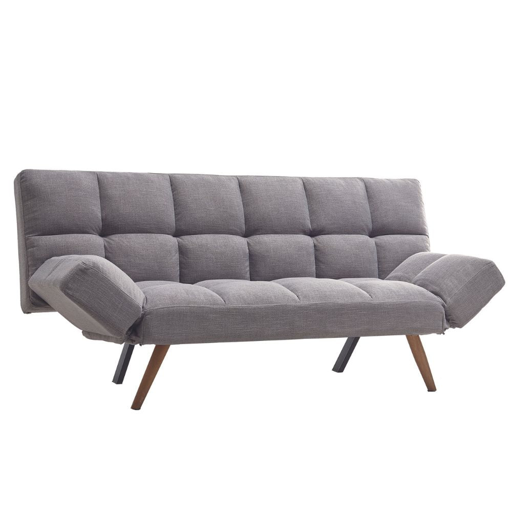 Schlafsofa mit verstellbaren Armlehnen grau 181 cm - Dube