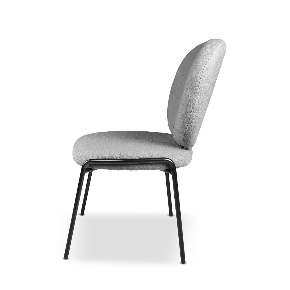 Lot de 2 chaises de salle à manger revêtues de tissu gris 53x94h cm - Sirio
