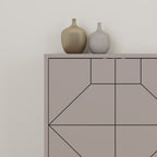 Madia 6 ante con disegno geometrico 184x35x77,4 colore tortora Dune