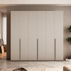 Armadio 6 ante battenti con ripiani e aste appendiabiti H 245 cm colore cashmere Modular