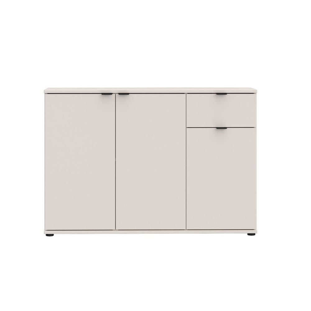 GNMK231L-U60 MEHRZWECK-UNTERSCHRANK MIT DREI TÜREN + 1 SCHUBLADE KASCHMIRFARBEN L120CM