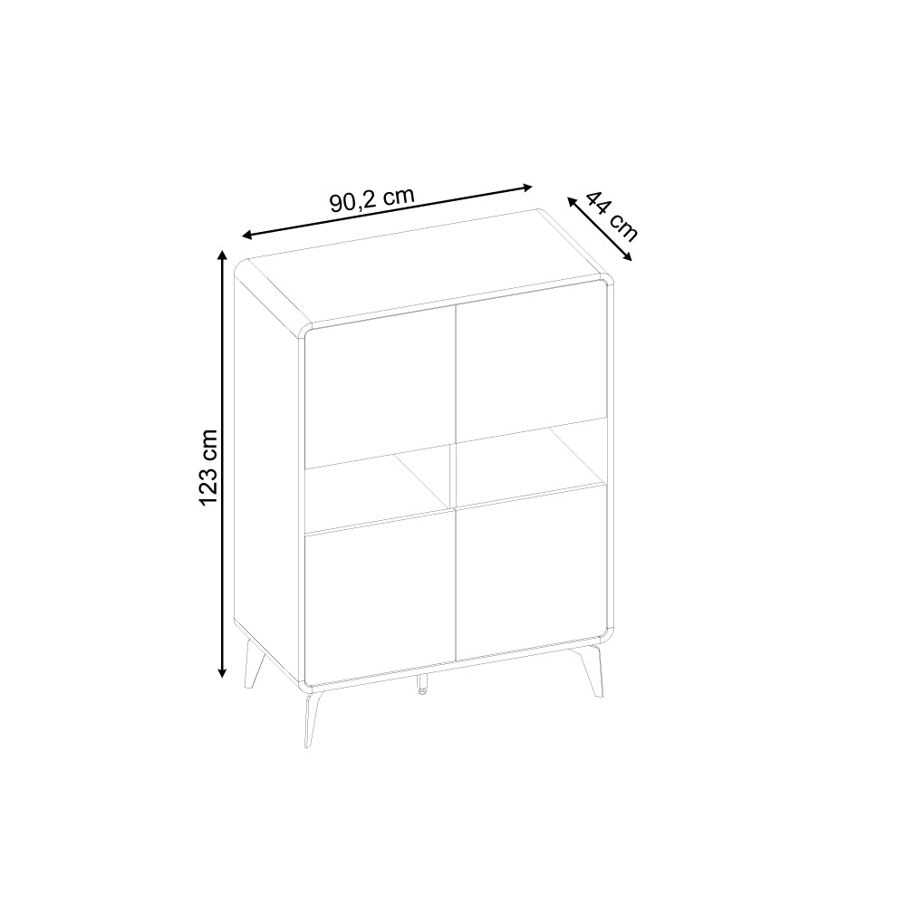 MDO295772 MEUBLE MULTIUSAGE NUBO STRUCTURE CHÊNE SEPET AVEC DEUX PORTES SANDSTONE