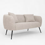 Divano 2 posti in tessuto grigio mouse con piedi neri 141x70x74H Nuvia