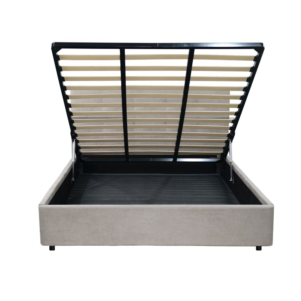 Letto Matrimoniale contenitore Ascoli 182x210x110H tessuto Enjoy tortora