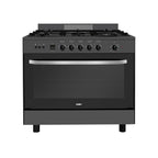 Gasherd Stromboli 90x60 cm mit Elektrobackofen und -grill schwarz Energieeffizienzklasse A Samet