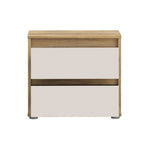Comodino con 2 cassetti colore rovere e cashmere Neutra