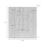 Armoire 4 portes et 2 tiroirs couleur blanc 160x177H cm - Seba 4