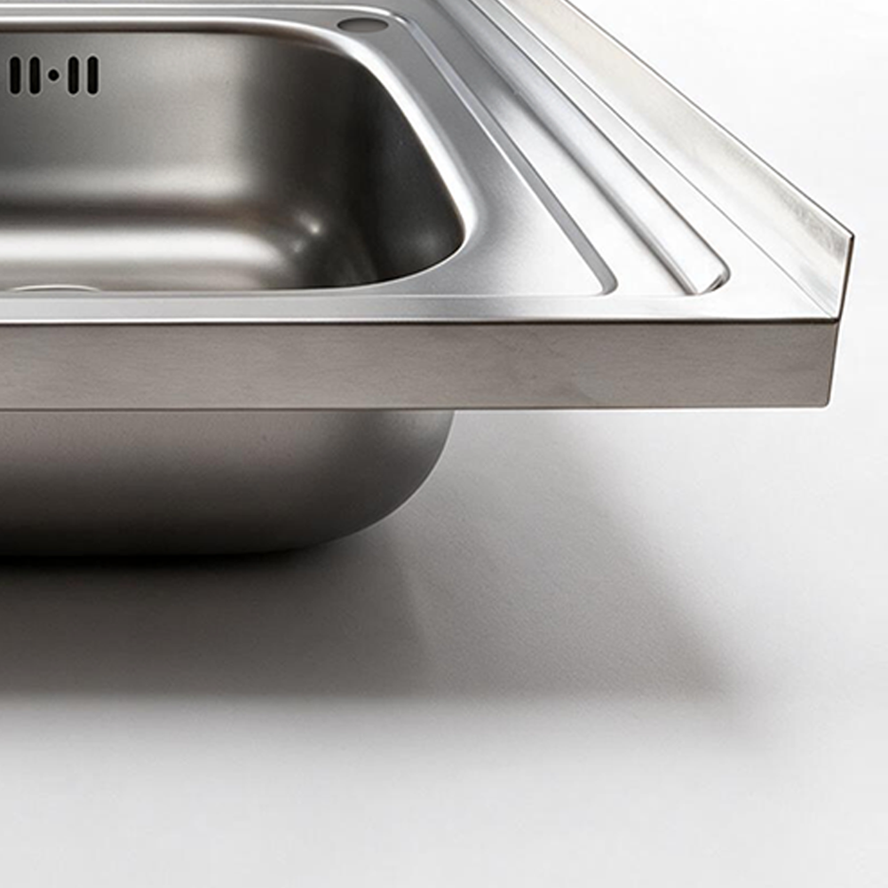 Lavello cucina da appoggio due vasche con gocciolatoio sinistro 120x60 cm - Samet SA46SX