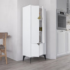 Meuble armoire multi-usages à 4 portes coloris blanc 60x35.6x151H cm - Spotik