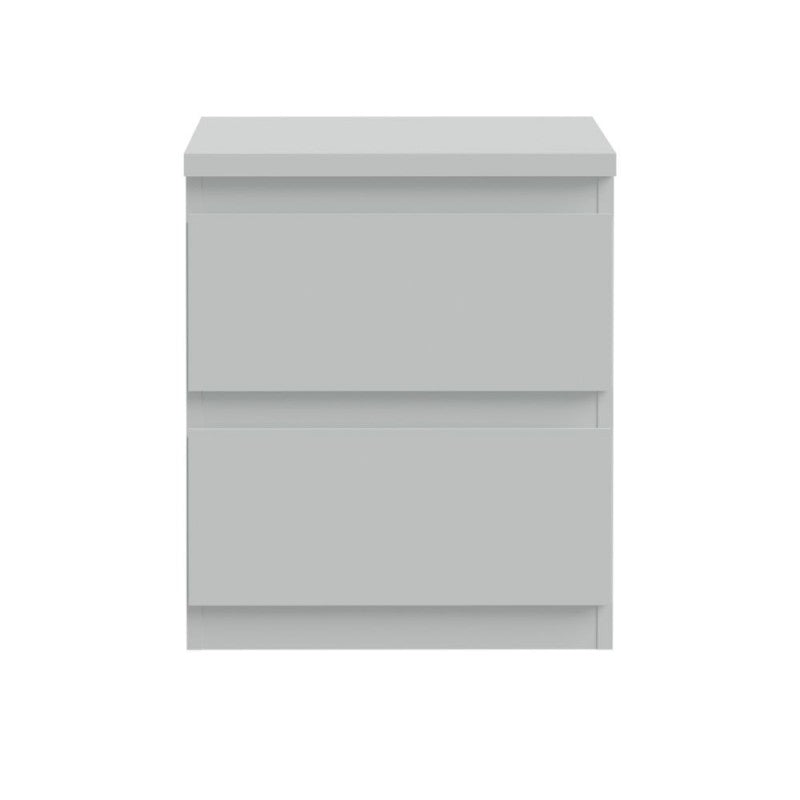 Comodino 2 cassetti colore grigio ghiaccio 41.8x32.2x49.3H Morgan